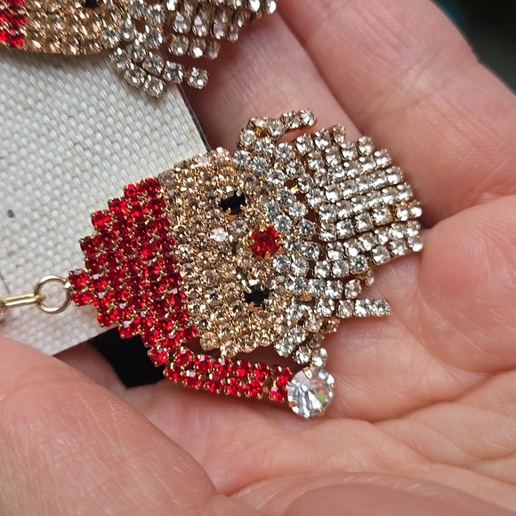 Santa 🎅 Dangle Crystal Dangle Earrings,  NWT - Picture 4 of 6